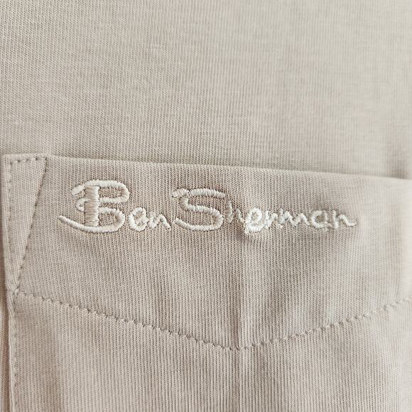 Ben Sherman Men's Size Small Long Sleeve Shirt BS33LK240 Tan Navy Classic Dressy - Picture 5 of 9